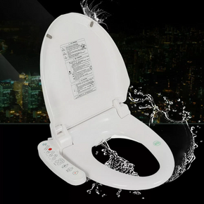 Smart Bidet Siège pour Toilettes Rondes - Électronique Chauffée Toilette Siège avec Sèche-Air Chaud et Température