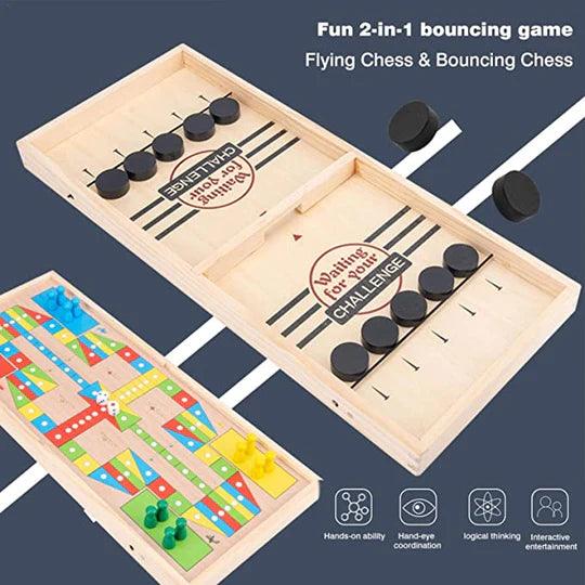 JEU DE HOCKEY EN BOIS 2 EN 1 - Cachou