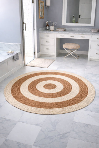 🌿 Tapis Rond en Jute Naturelle – 120 cm
